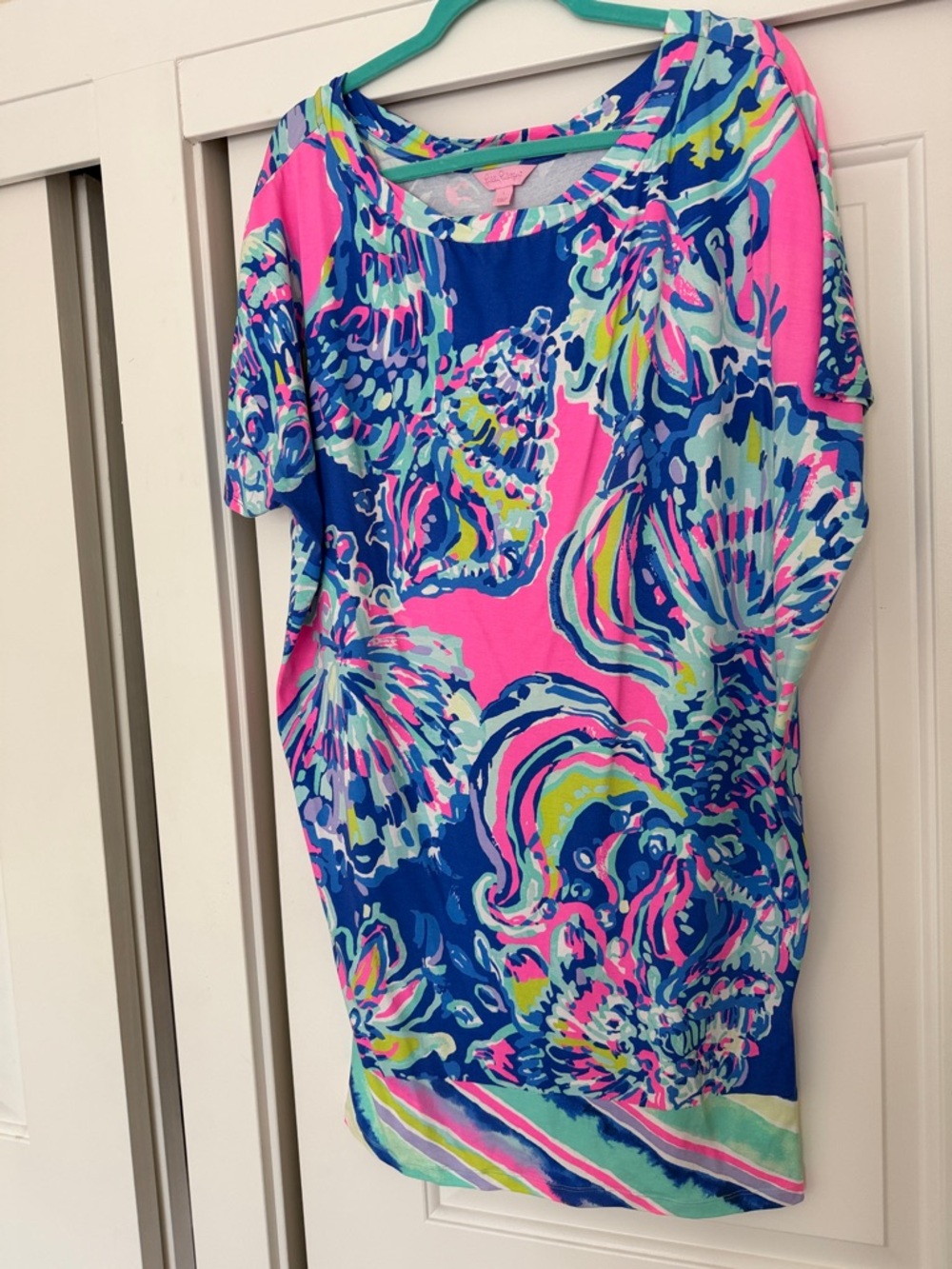 Lilly Pulitzer Pink & Blue Shell-Print Women's mini dress